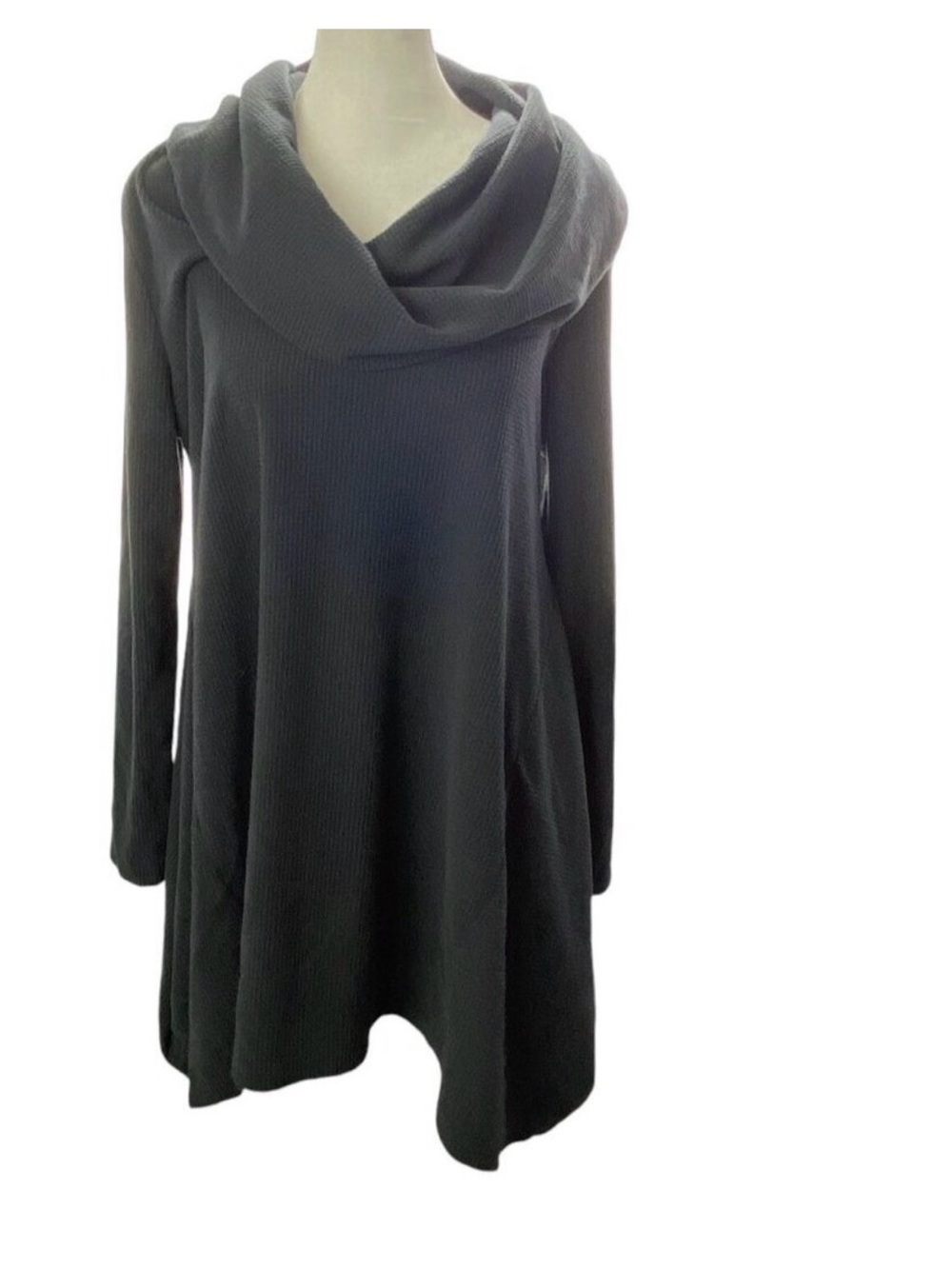 SOFT SURROUNDINGS Women Cowlneck Tunic Sz M Black Long Sleeve Pullover
